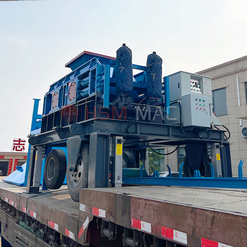 時產100噸瓜米石移動對輥制砂一體機型號怎么選?